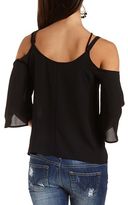 Thumbnail for your product : Charlotte Russe Caged Cold Shoulder Swing Top