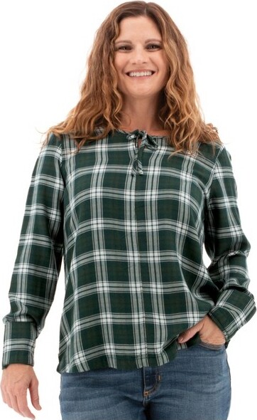 Aventura Clothing AventuraClothingWomen'sIlexLongSleeveSplitNeckBlouse-GreenGables,SizeSmall