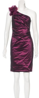 David Meister Feather-Accented Sheath Dress