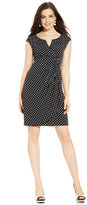 Thumbnail for your product : Adrianna Papell Polka-Dot Faux-Wrap Dress