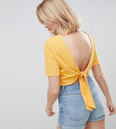 Thumbnail for your product : ASOS Tall DESIGN Tall Crop T-Shirt With Tie Back