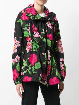 Moncler floral print hooded jacket
