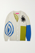 Thumbnail for your product : The Elder Statesman Block & Spiral Intarsia Cashmere Cardigan - Off-white