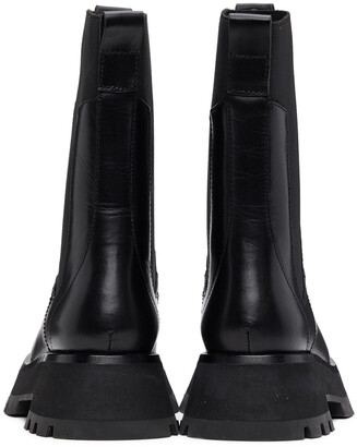 3.1 Phillip Lim Black Lug Sole Kate Mid-Calf Chelsea Boots