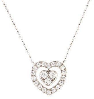 Tiffany & Co. Platinum Diamond Heart Pendant Necklace