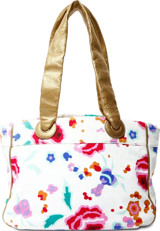 Chanel Pre Owned 2004-2005 Flower Canvas Tote Bag