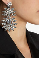 Thumbnail for your product : Kenneth Jay Lane Silver-plated crystal clip earrings