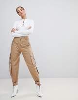 Thumbnail for your product : Missguided x Fanny Lyckman cargo zip utility pant in camel