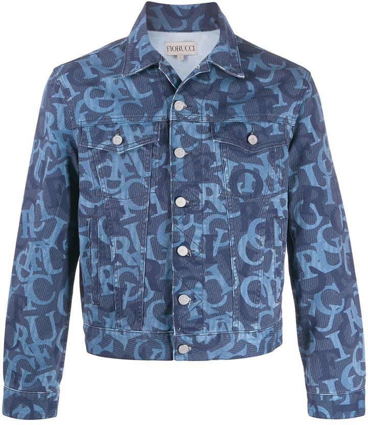 Fiorucci Nico jacquard-logo denim jacket - ShopStyle