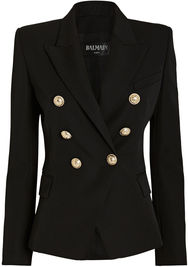 Balmain Double Breasted Suiting Blazer - ShopStyle Suits