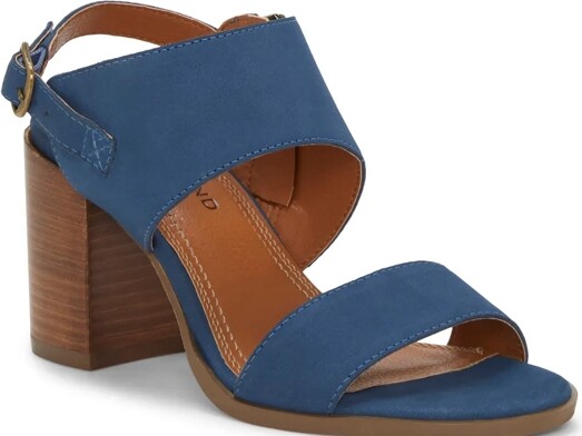 Lucky Brand Dinzin Double Band Heeled Sandal - Women's Accessories Shoes High Heels in Open Blue/Turquoise