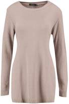 Thumbnail for your product : boohoo Side Split Moss Stitch Tunic Jumper