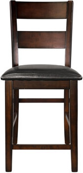 Lark Manor 2 Counter Height Chairs Cherry Wood Finish Faux Leather Upholstered Seat Transitional Feel Of 2 Frame New Style Dining Room