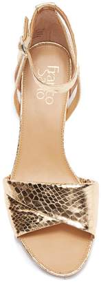 Franco Sarto Deirdra Snake-Embossed Wedge Ankle Strap Sandal - Wide Width Available