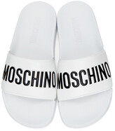 Thumbnail for your product : Moschino White Logo Slides