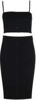 Thumbnail for your product : boohoo Plus Button Rib Crop + Midi Skirt Co-ord