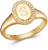 Thumbnail for your product : Zoe Lev 14K Yellow Gold Diamond Initial Signet Ring