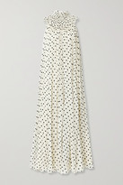 Thumbnail for your product : Adam Lippes Flocked Silk-blend Crepon Gown - Cream