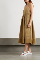 Thumbnail for your product : Proenza Schouler White Label Tie-detailed Pleated Washed Cotton-canvas Midi Dress