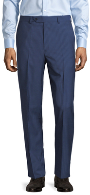 Brooks Brothers Wool Striped Flat Front Trousers