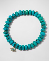 Thumbnail for your product : Sydney Evan Diamond Evil Eye Turquoise Bead Bracelet