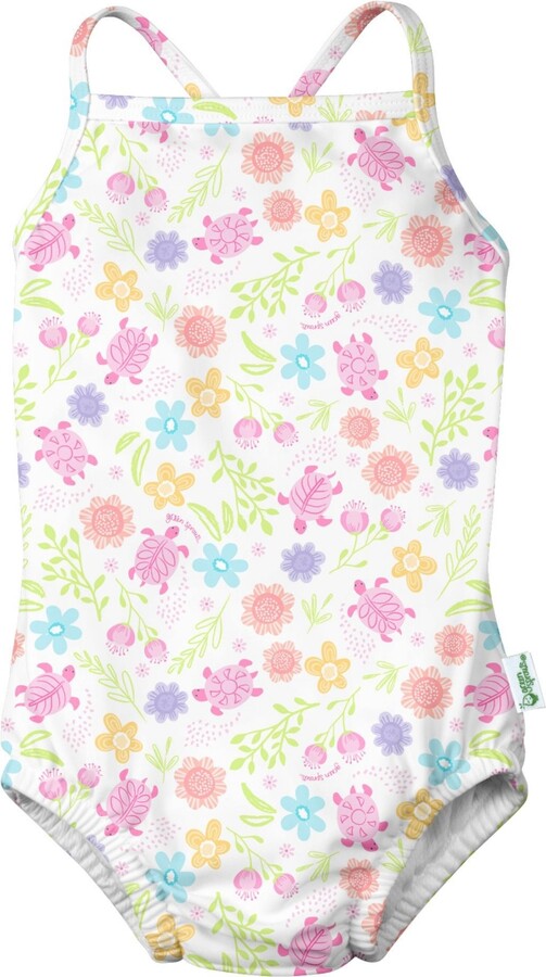 green sprouts i play. Baby Girls One Piece Classic Swimsuit with Built