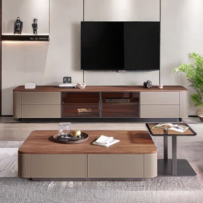 LIZIYE Simple TV cabinet coffee table combination