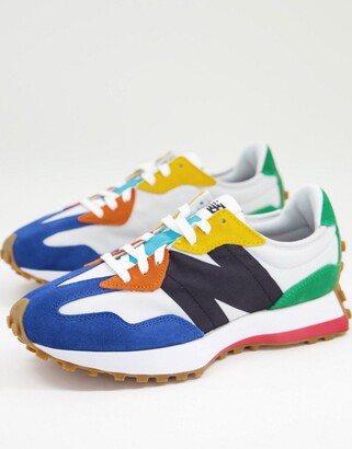 New Balance 327 trainers in white multi