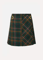 Thumbnail for your product : Burberry Pleated Tartan Wool Mini Skirt