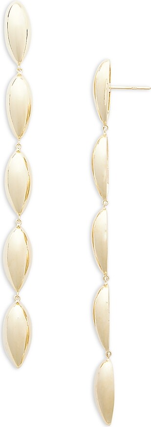 Jennifer Zeuner Jewelry Dee Polished Pear Shoulder Sweeping Linear Drop Earrings