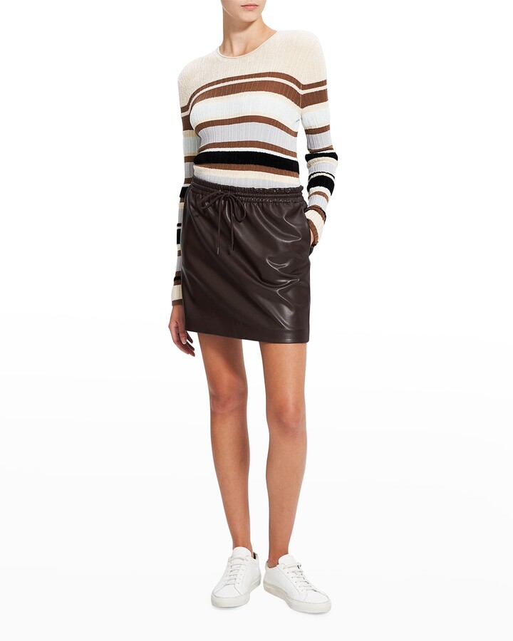 faux leather drawstring skirt