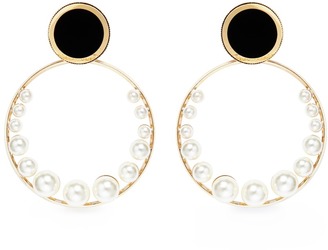 Anton Heunis Swarovski pearl detachable hoop disc earrings