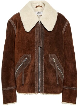 MM6 MAISON MARGIELA Faux shearling-lined suede jacket