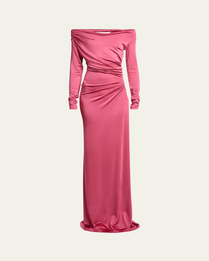 Victoria Beckham Off-Shoulder Draped Gown