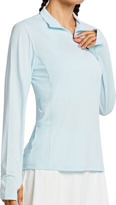 Libin Women's UPF 50+ Sun Protection Shirt Half-Zip Long Sleeve SPF UV Golf  Shirts Running Hiking Outdoor Tops - blue - Medium - ShopStyle
