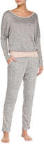 Thumbnail for your product : Eberjey Ramona Slim French Terry Pants, Peppercorn/Rose