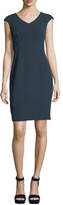 Thumbnail for your product : Nanette Lepore Sophia V-Neck Cap-Sleeve Textured Sheath Dress
