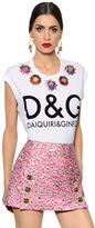 Dolce & Gabbana T-Shirt En Jersey De Coton Imprimé Brodé