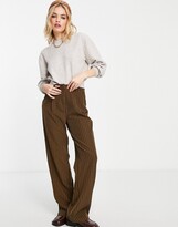 Thumbnail for your product : And other stories & round neck balloon sleeve jumper in oatmeal - BEIGE