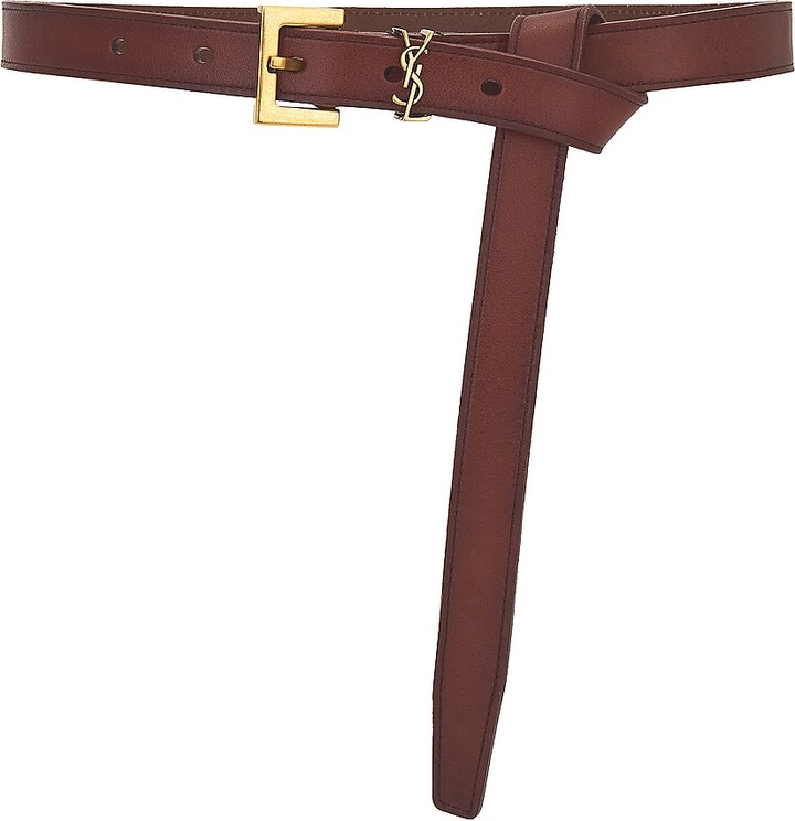 ysl belt brown