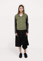 Thumbnail for your product : Junya Watanabe Synthetic Leather Sleeve Jacket Green Black