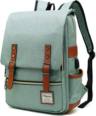 SOYE Mancio Vintage Laptop Backpack with USB Charging Port, Slim Tear Resistant Business Backpack for Travelling, College, Casual Daypacks for...