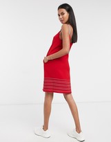 Thumbnail for your product : Ted Baker Lanchal stitch detail mini dress in red