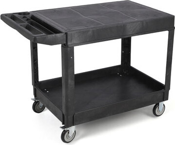 Wrought Studio Heavy Duty Plastic Utility Service Cart 2-Tier Flat Top 45.8\