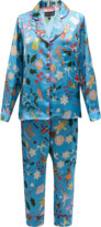 Thumbnail for your product : Karen Mabon Cropped Holiday-Print Satin Pajama Set