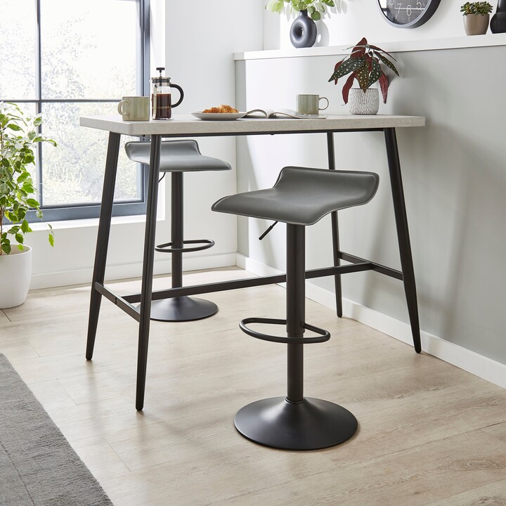Dunelm Blake Faux Leather Height Adjustable Bar Stool Grey ShopStyle
