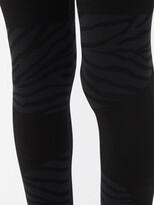 Thumbnail for your product : adidas by Stella McCartney Zebra-stripe Jersey Leggings - Black