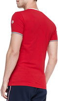 Thumbnail for your product : Moncler Tipped V-Neck Tee, Red