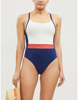 Thumbnail for your product : Stay Wild Swim Open-back contrast-panel swimsuit