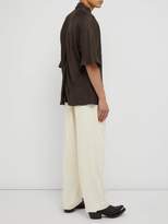 Thumbnail for your product : Haider Ackermann Zigzag Weave Linen Blend Shirt - Mens - Brown